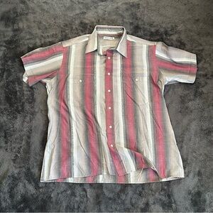 Vintage Pierre Cardin Striped Short Sleeve Button-Up Shirt